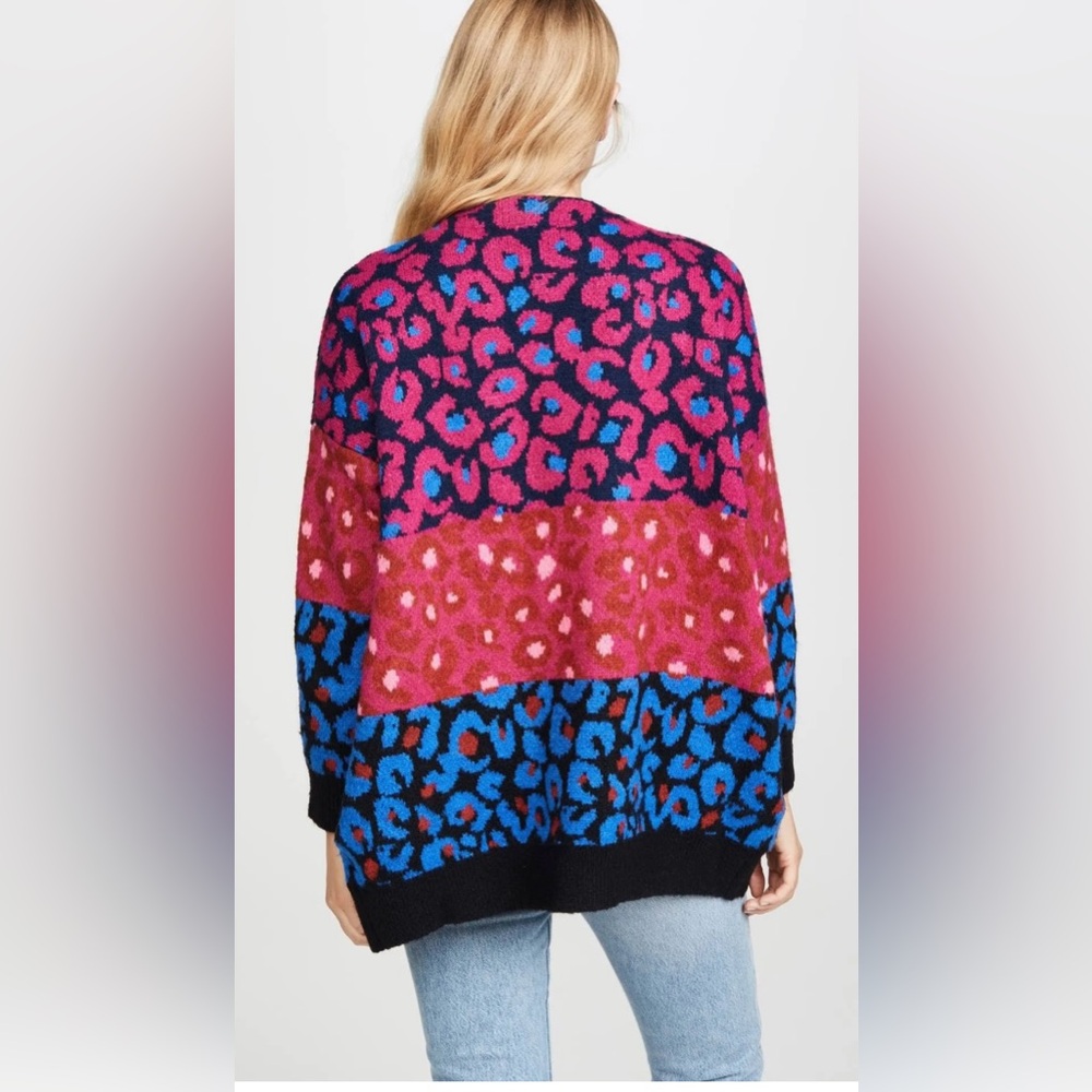 Farm Rio Women’s Mixed Leopard Cardigan Sweater Mixed Leopard Small Multicolor - Picture 5 of 15